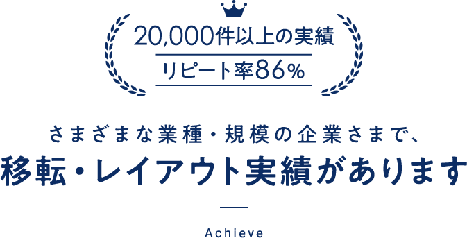 さまざまな業種・規模の企業さまで、移転・レイアウト実績があります